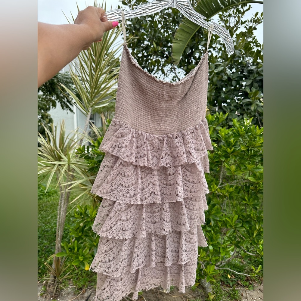 Strapless dress, casual or night out | Lace Layering